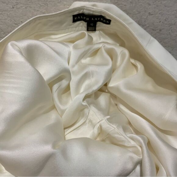 Ralph Lauren Black Label 100% cotton Wide Leg White Pants lined 10 no pockets - Picture 14 of 15